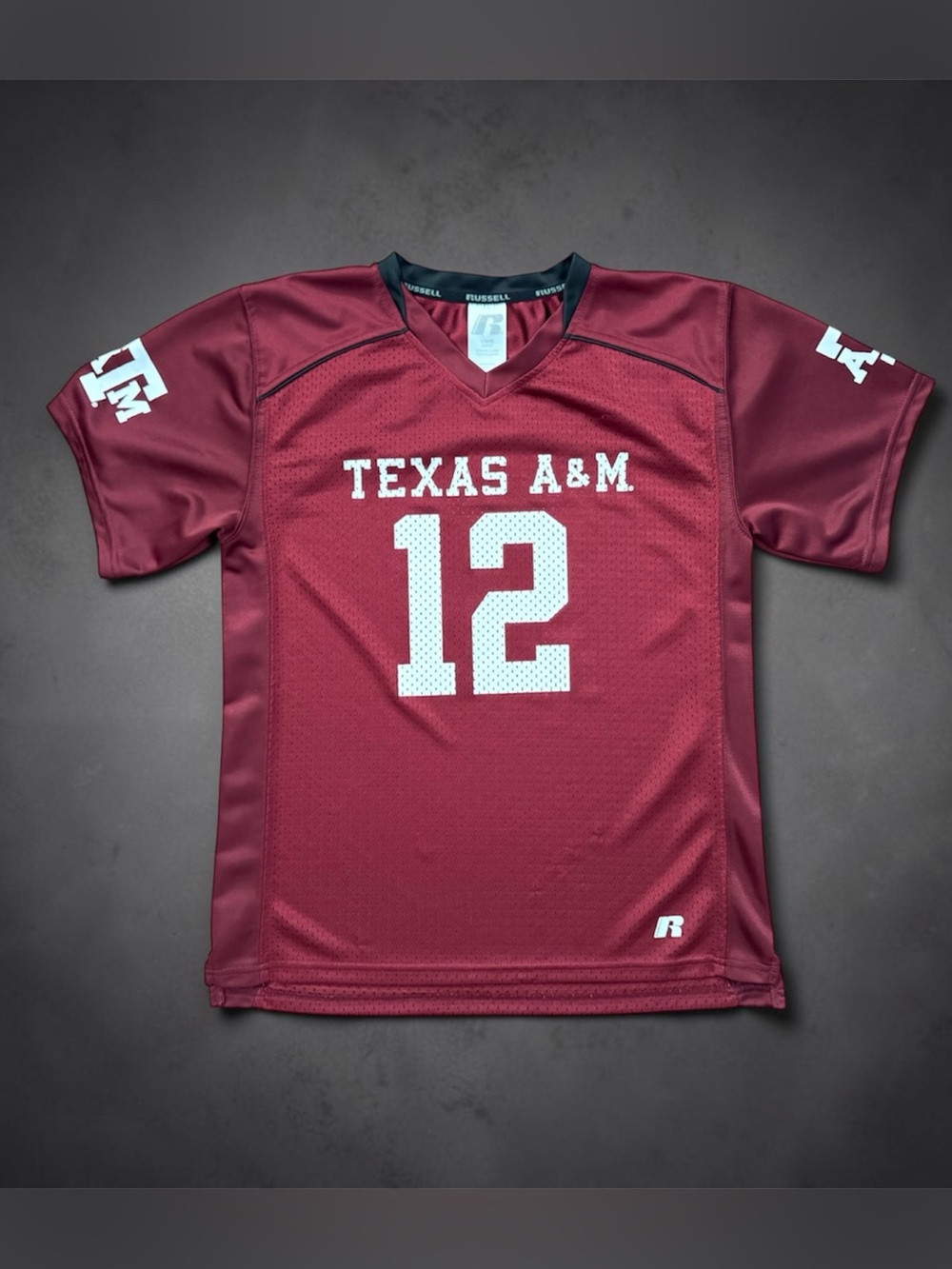 Russell Athletic Texas A&M Aggies #12 12th Man Football Jersey Kid Youth L 10-12